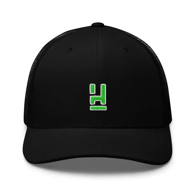 Lime Green/ White Logo Trucker Hat