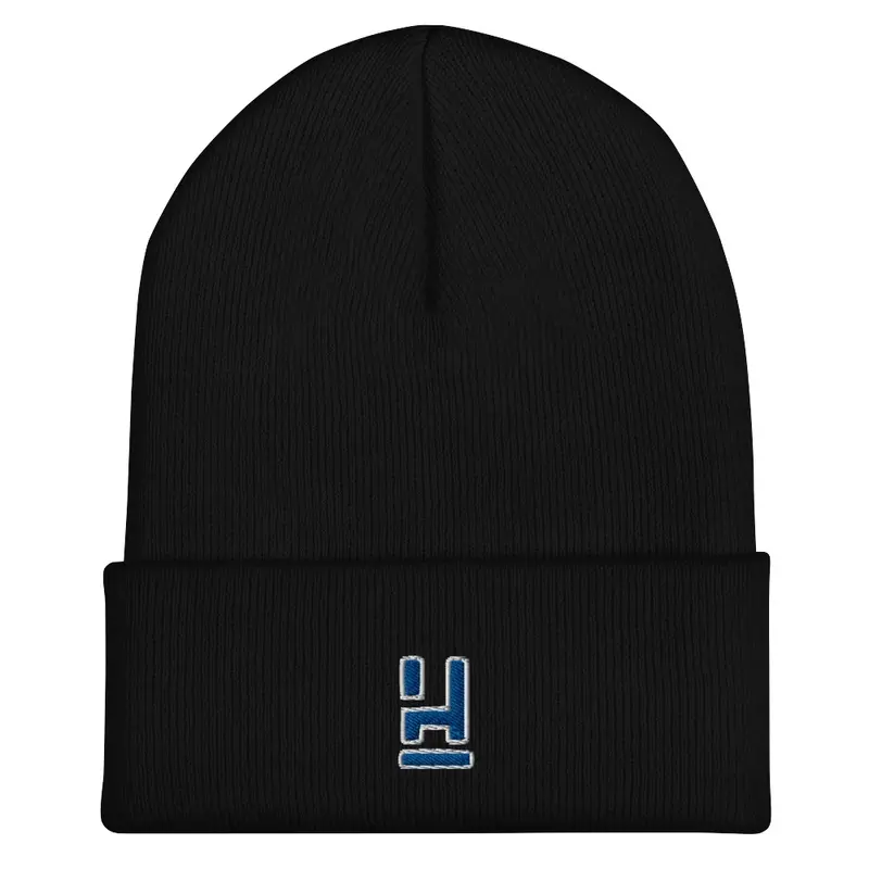 Blue/White Logo Beanie