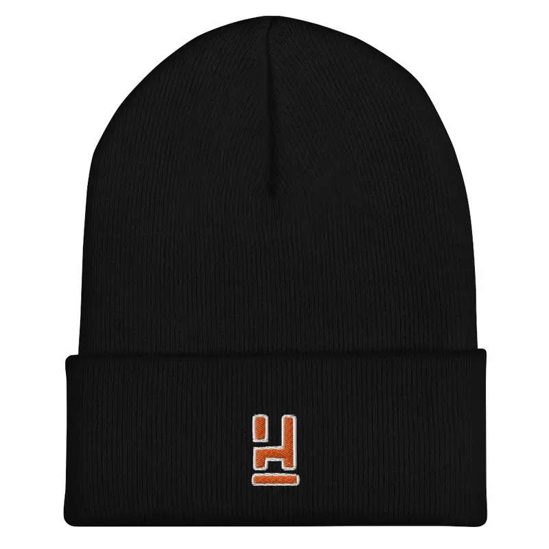 Orange/White Logo Beanie