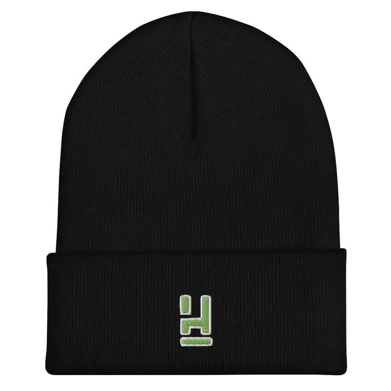 Lime Green/White Logo Beanie